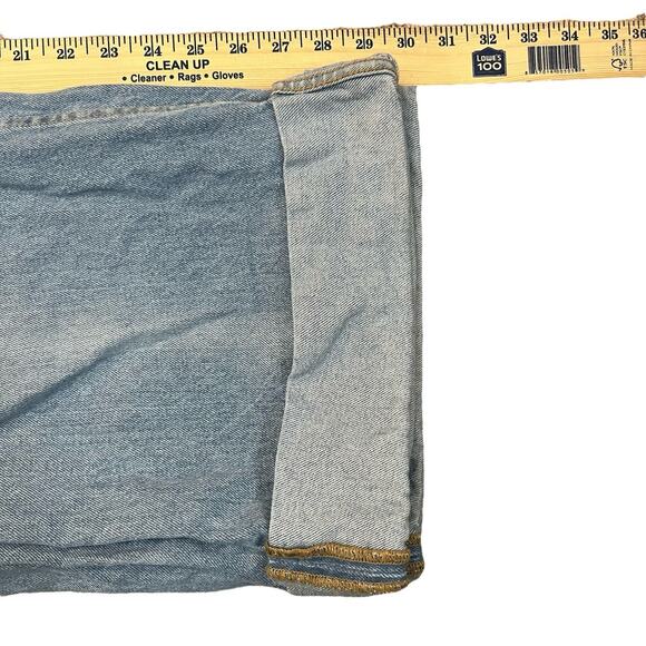 BDG Womens Skater Baggy Jeans Sz 24 Light Wash Ripped Distressed Wide Leg Cuffed - Picture 13 of 13